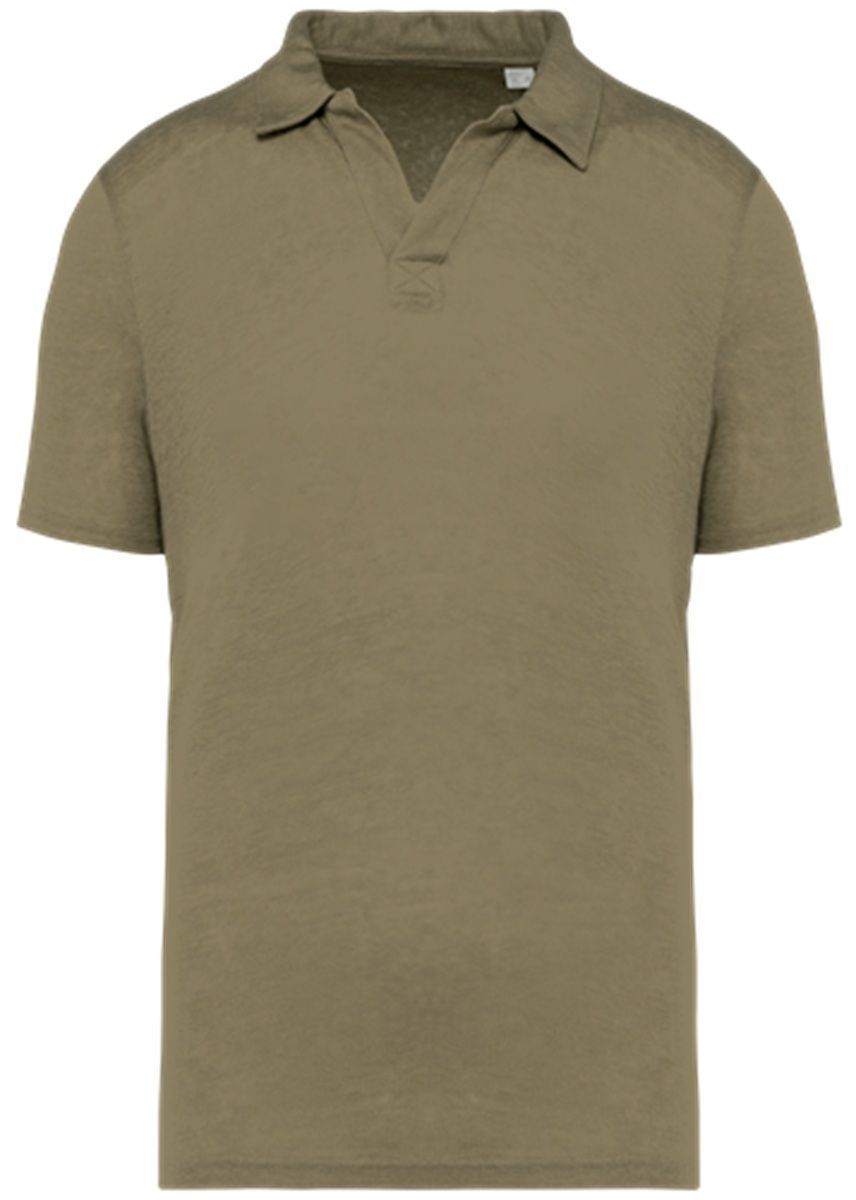 Polo en lin - Homme - PATS220 - vert olive