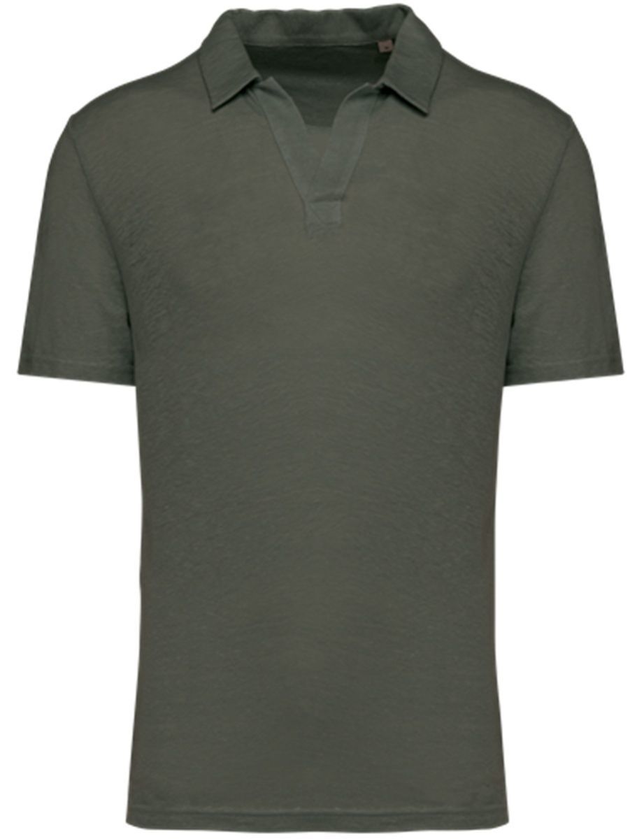 Polo en lin - Homme - PATS220 - vert kaki
