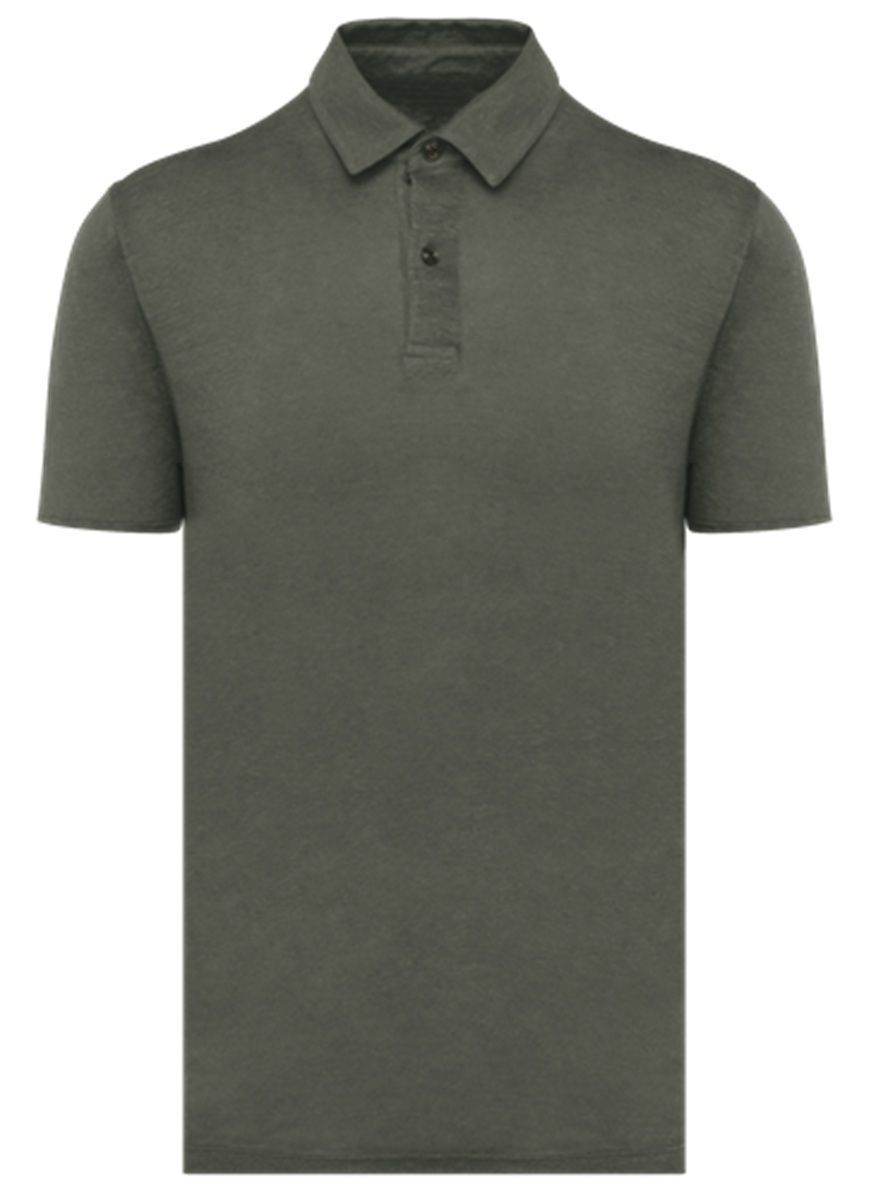 Polo 100 % lin - Homme - PATS217 - vert kaki