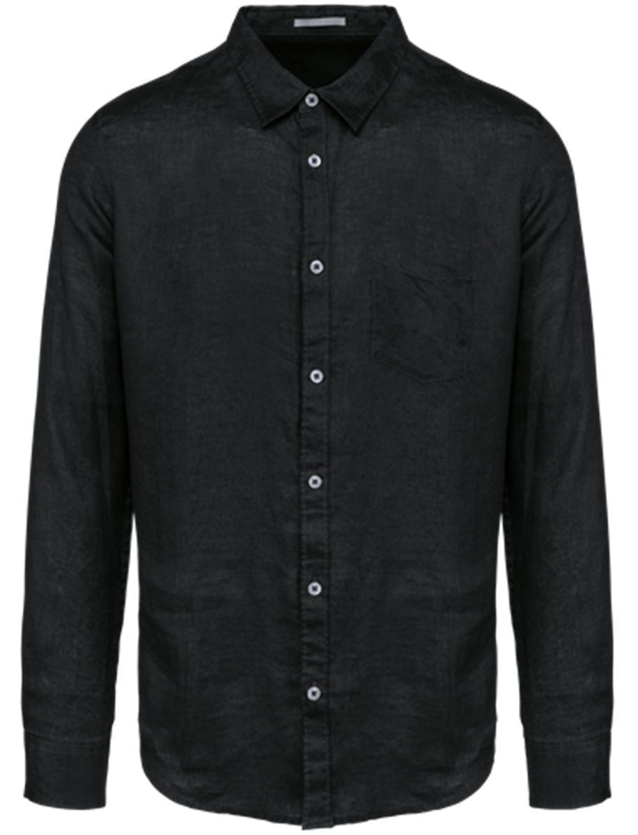 Chemise en lin - Homme - PATS504 - noir