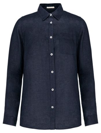 Chemise en lin - Homme - PATS504 - bleu marine