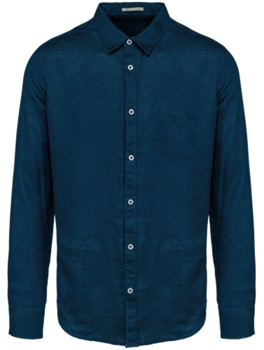 Chemise en lin - Homme - PATS504 - bleu peacock