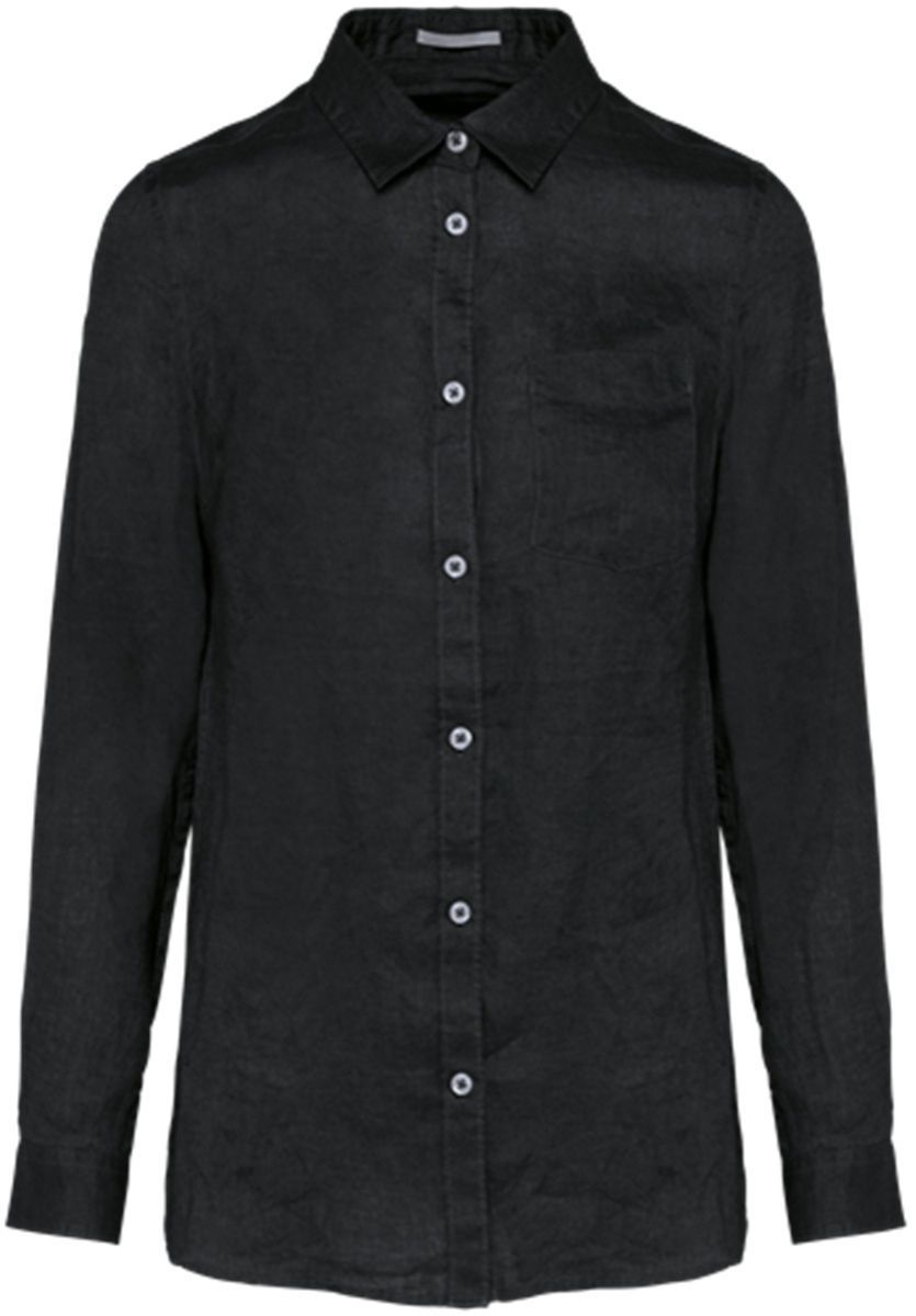 Chemise en lin - Femme - PATS505 - noir
