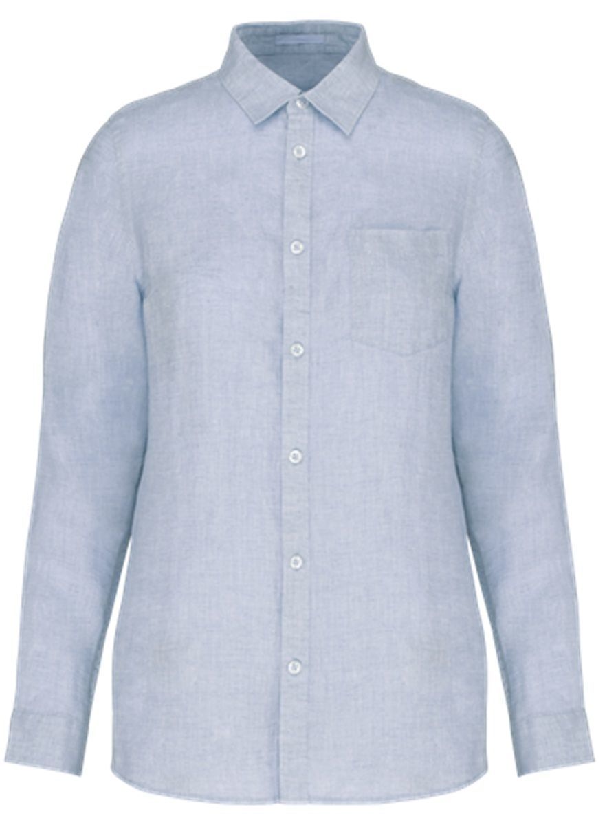 Chemise en lin - Femme - PATS505 - bleu linen