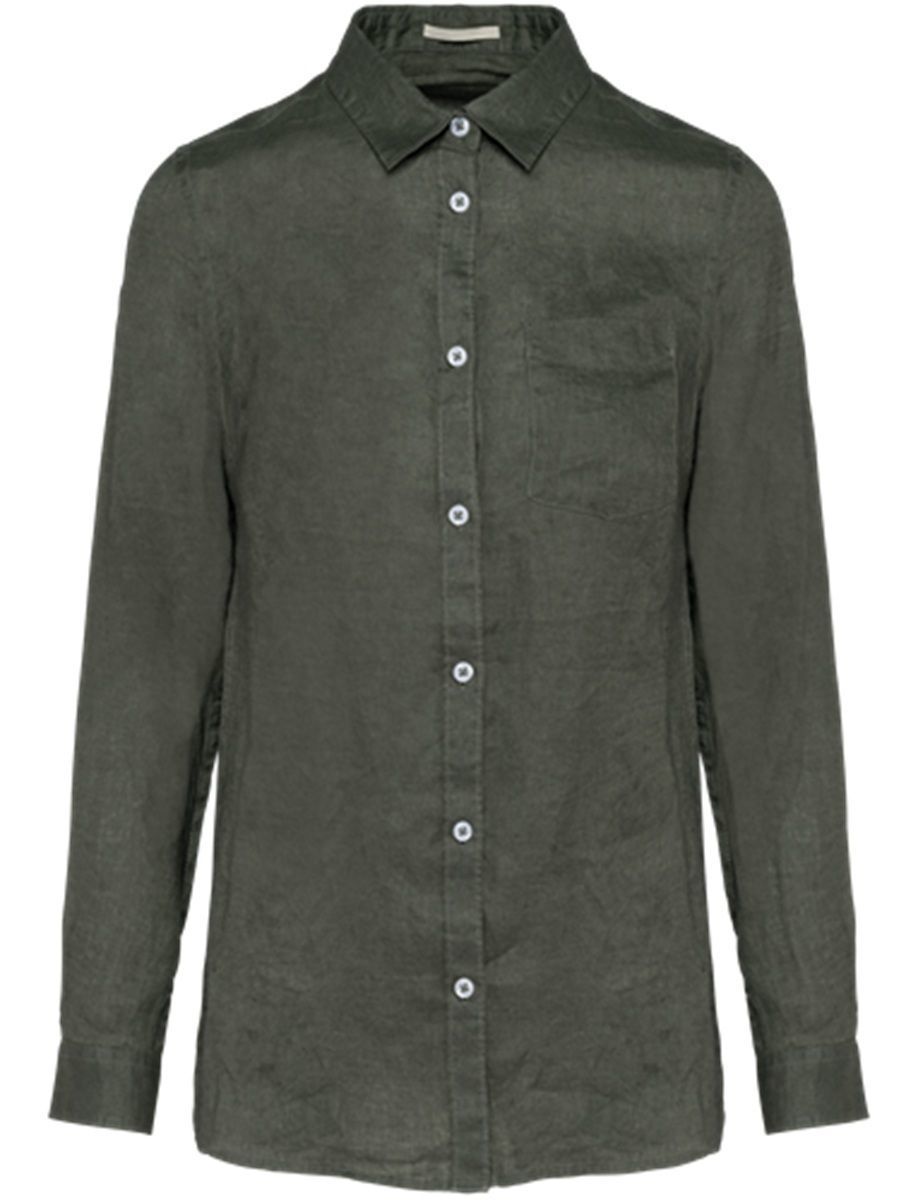 Chemise en lin - Femme - PATS505 - vert kaki