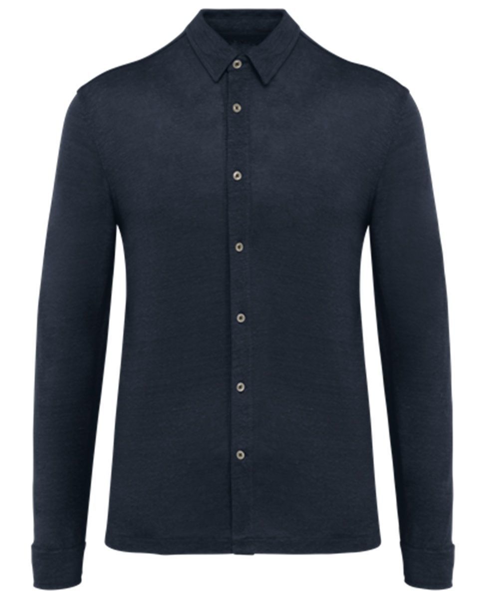 Chemise en lin - Homme - PATS518 - bleu marine