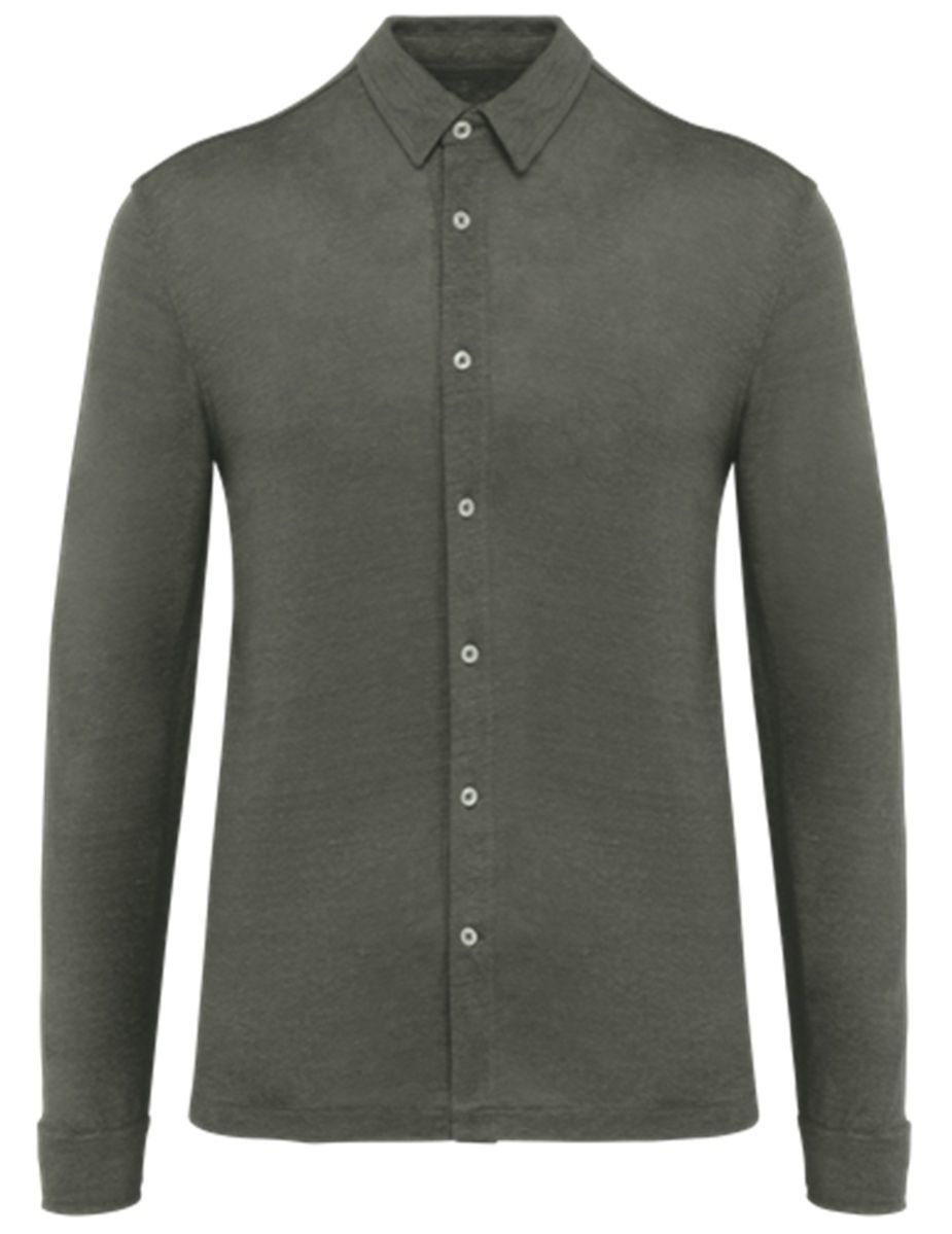 Chemise en lin - Homme - PATS518 - vert kaki
