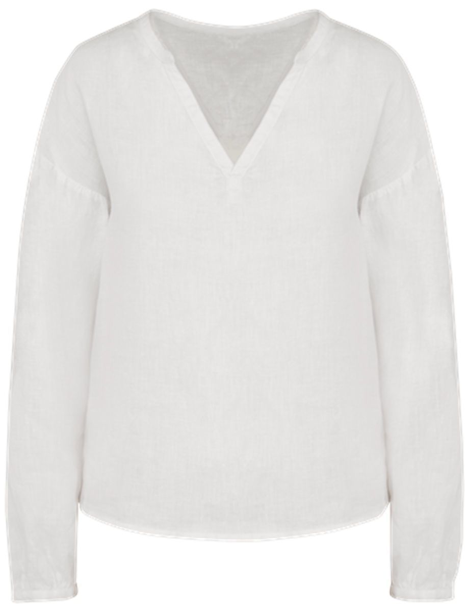 Chemise - Blouse en lin - Femme - PATS524 - blanc