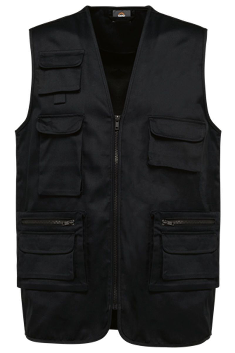 Gilet sans manches multipoches polycoton - Unisexe - WK609 - noir
