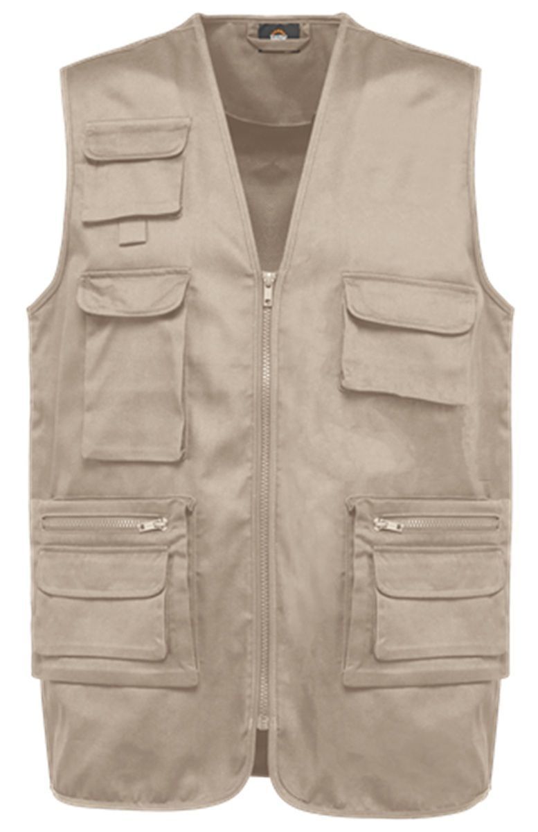 Gilet sans manches multipoches polycoton - Unisexe - WK609 - beige