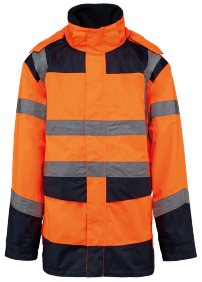 Parka de sécurité 4 en 1 - Unisexe - WK660 - orange fluo et bleu marine