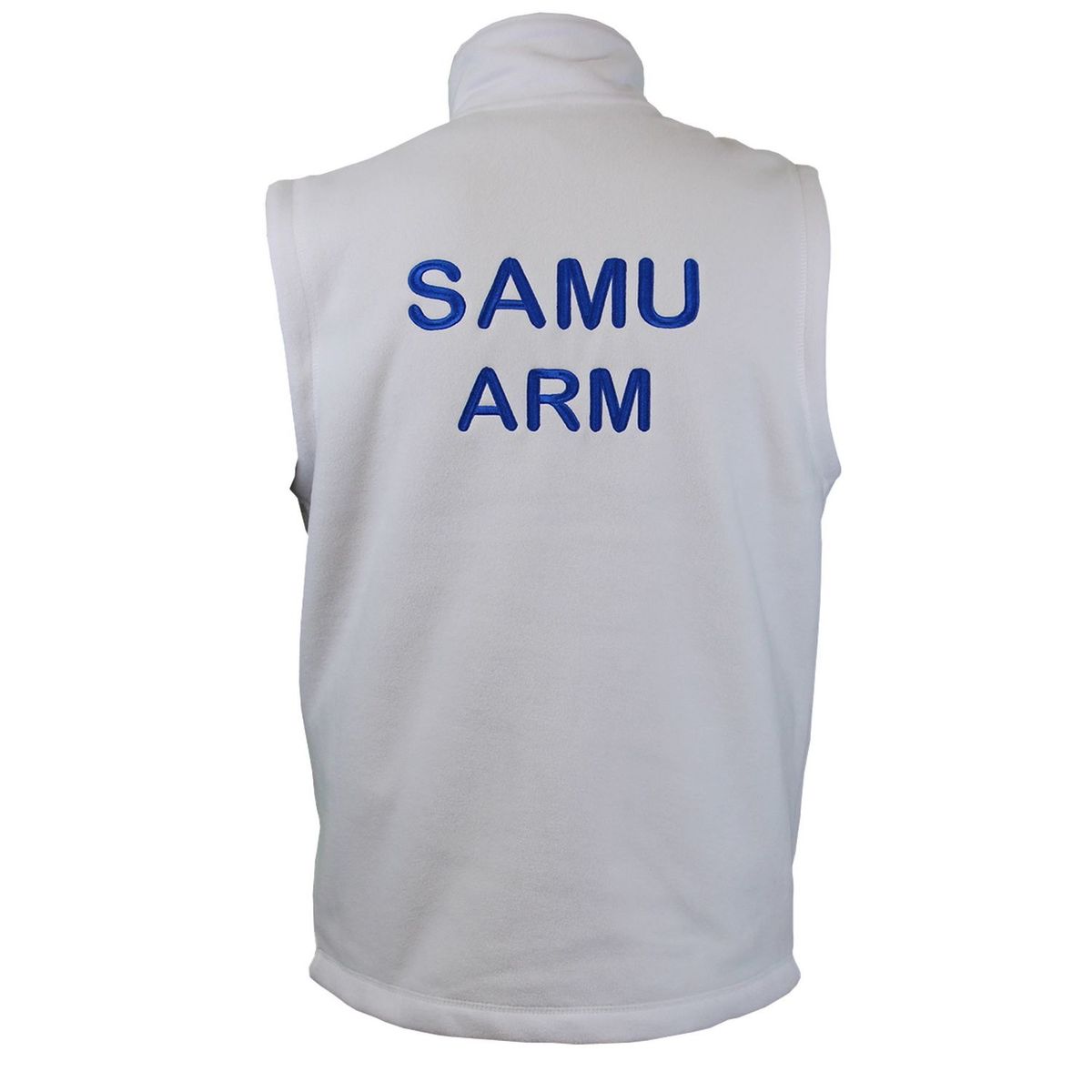 Gilet sans manches micropolaire homme - type SAMU personnalisé recto verso - blanc