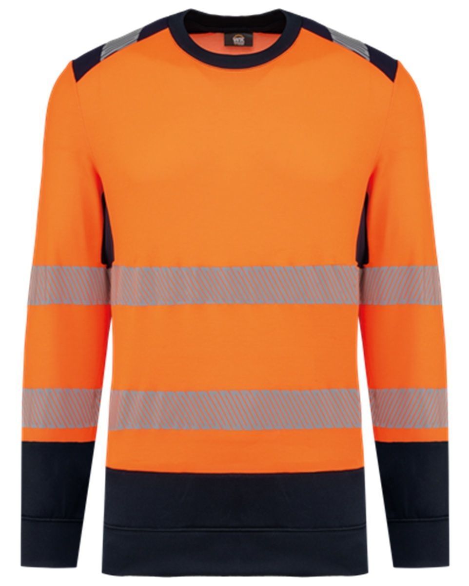 Sweat de sécurité recyclé - Unisexe - WK420 - orange fluo et bleu marine