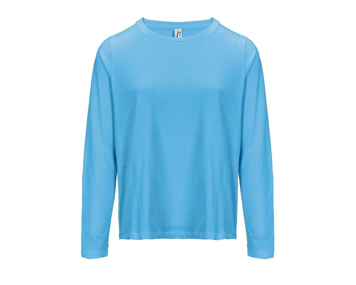 T-shirt manches longues FEMME - 04443 - bleu aqua