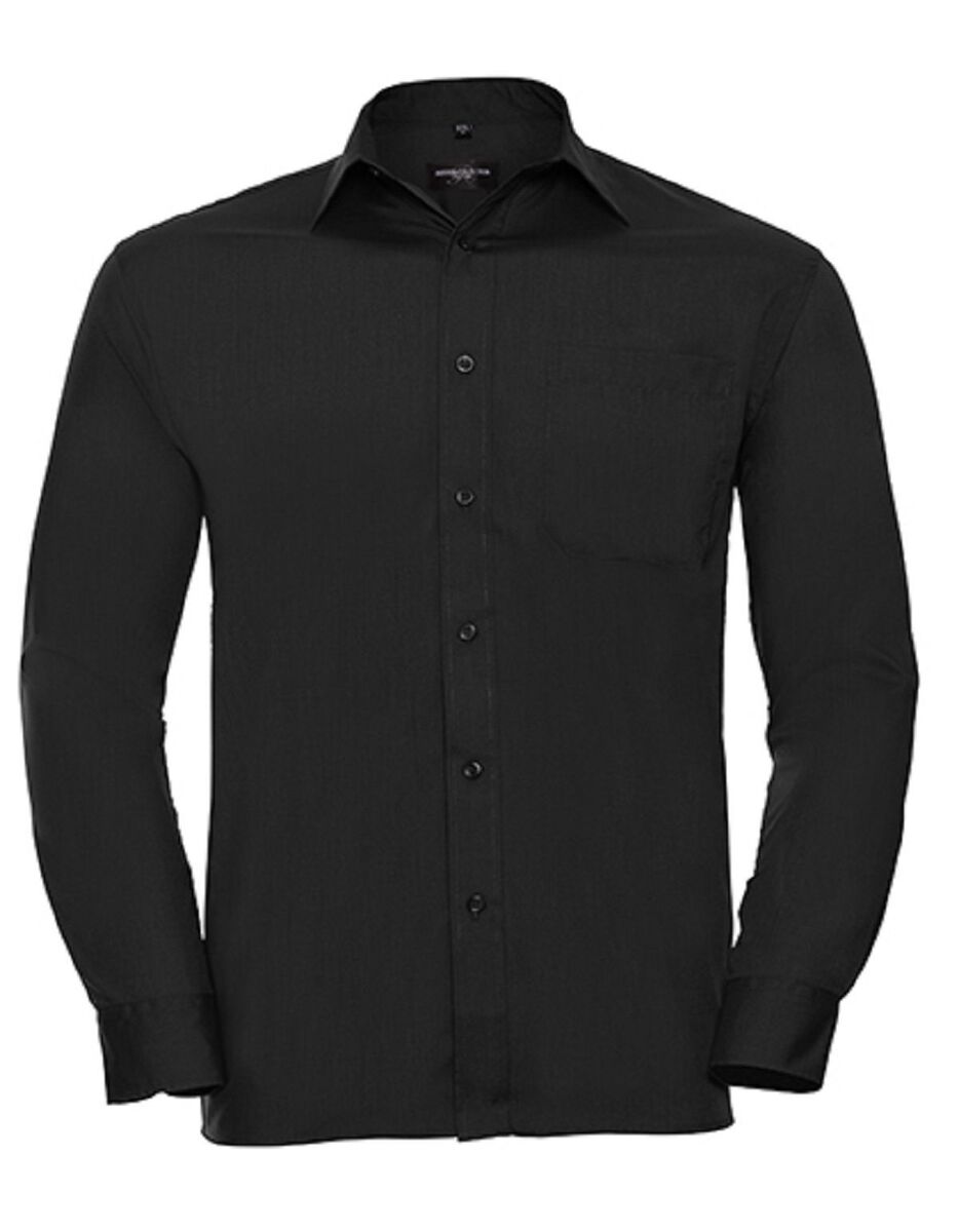 Chemise poplin manches longues repassage facile - Homme - RU934M - noir