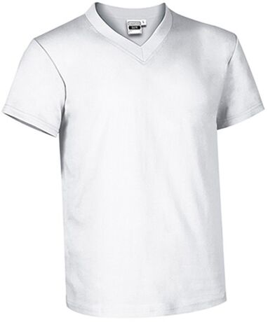 T-shirt manches courtes - Col V - Homme - réf SUN - blanc
