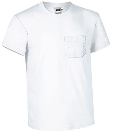 T-shirt manches courtes - Col rond - Poche poitrine  - Homme - BRET - blanc