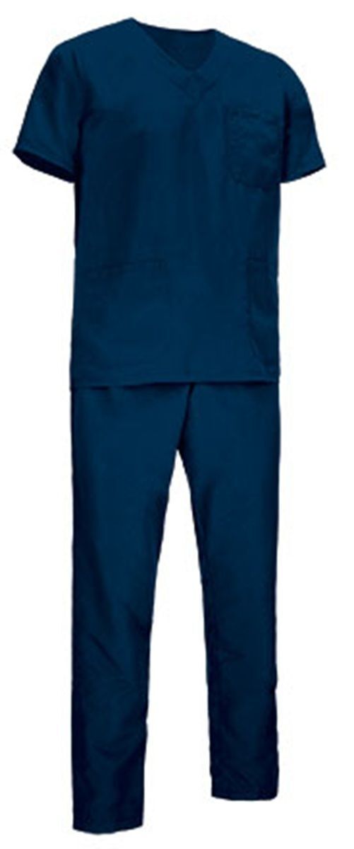 Ensemble médical blouse et pantalon - réf LEIDEN - bleu marine