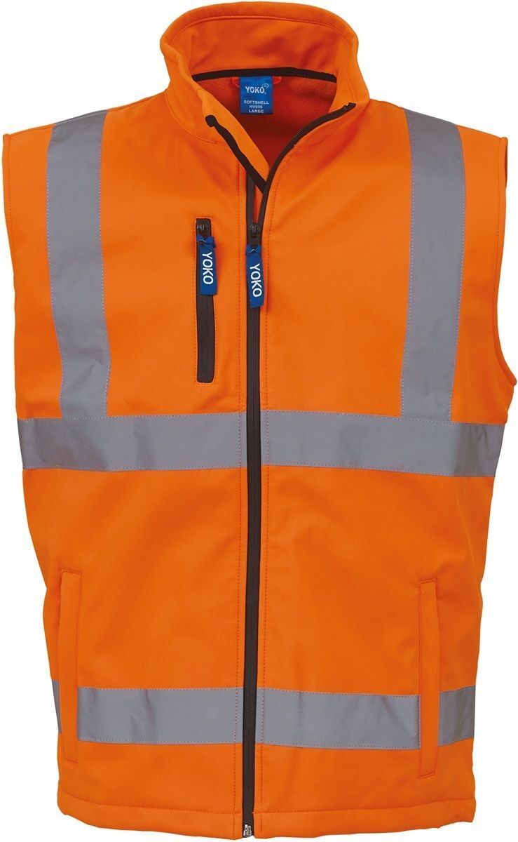 Gilet softshell sans manches haute visibilité - HV006 - orange fluo