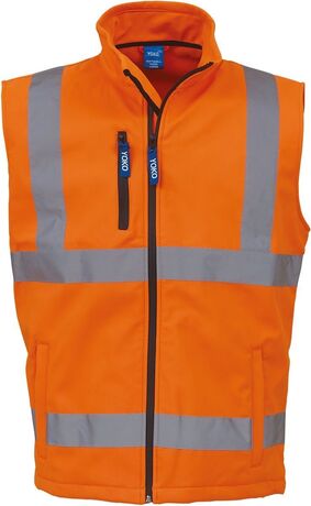 Gilet softshell sans manches haute visibilité - HV006 - orange fluo