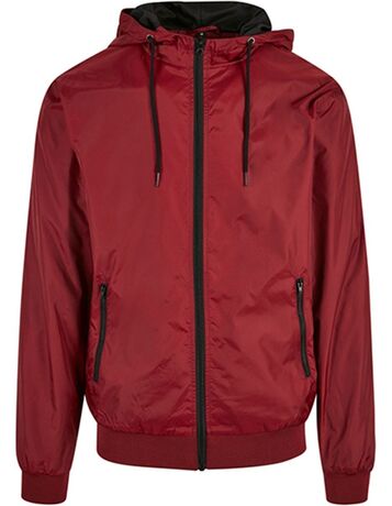 Coupe-vent style bomber - homme - BY016 - rouge bordeau et noir
