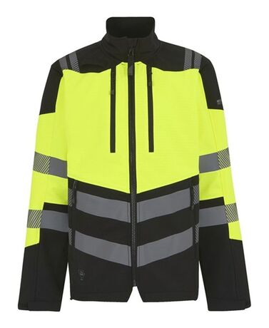 Veste softshell haute visibilité - TRA760 - noir et jaune fluo