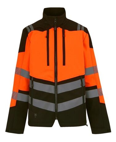 Veste softshell haute visibilité - TRA760 - noir et orange fluo