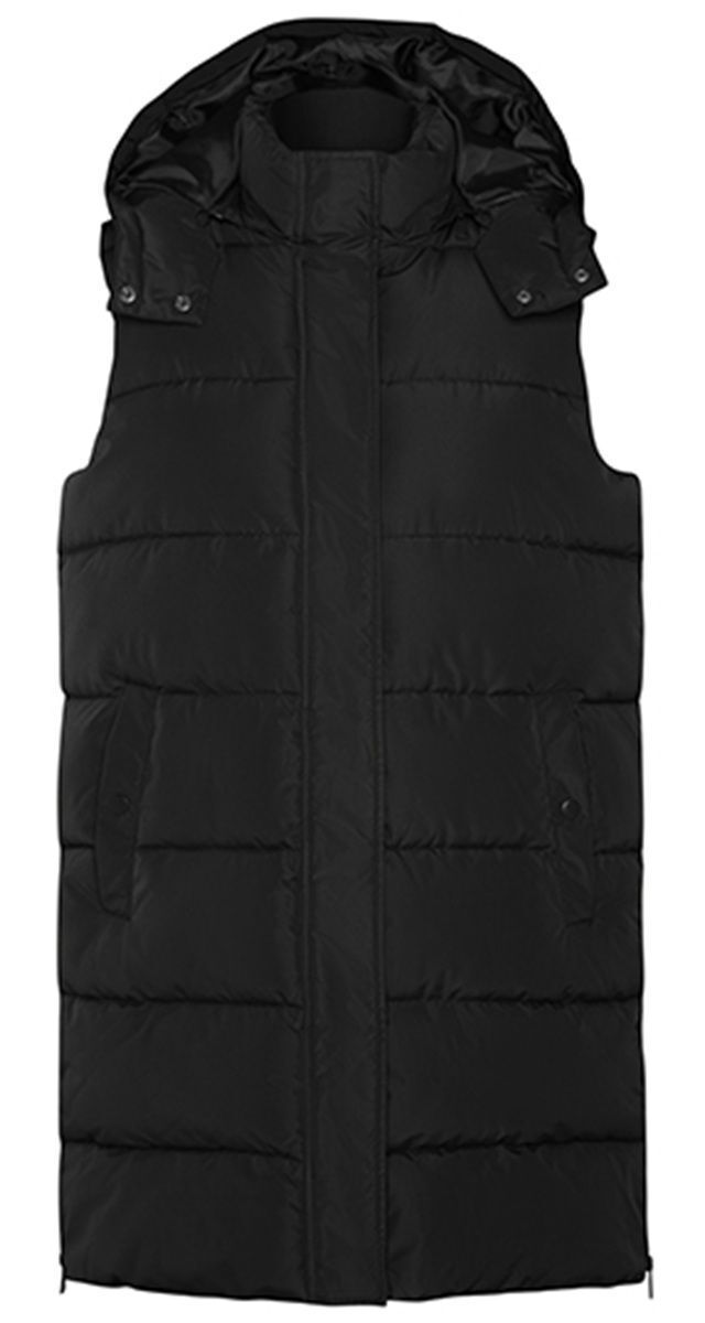 Doudoune longue sans manches - RY5076 - noir