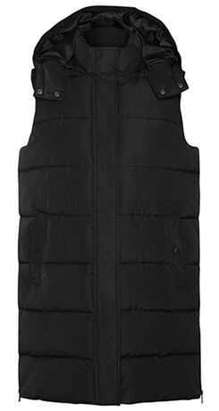 Doudoune longue sans manches - RY5076 - noir