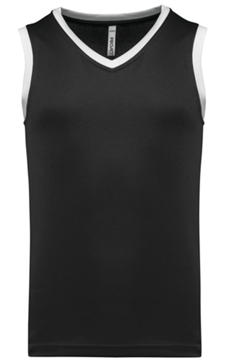 Maillot de basket - Enfant - PA4052 - noir et blanc