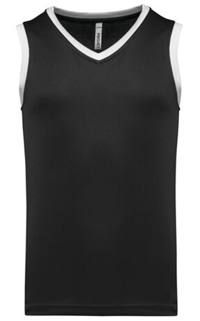 Maillot de basket - Enfant - PA4052 - noir et blanc