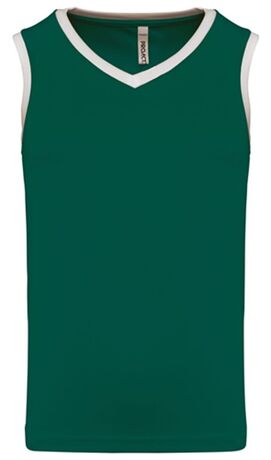 Maillot de basket - Enfant - PA4052 - vert foncé et blanc