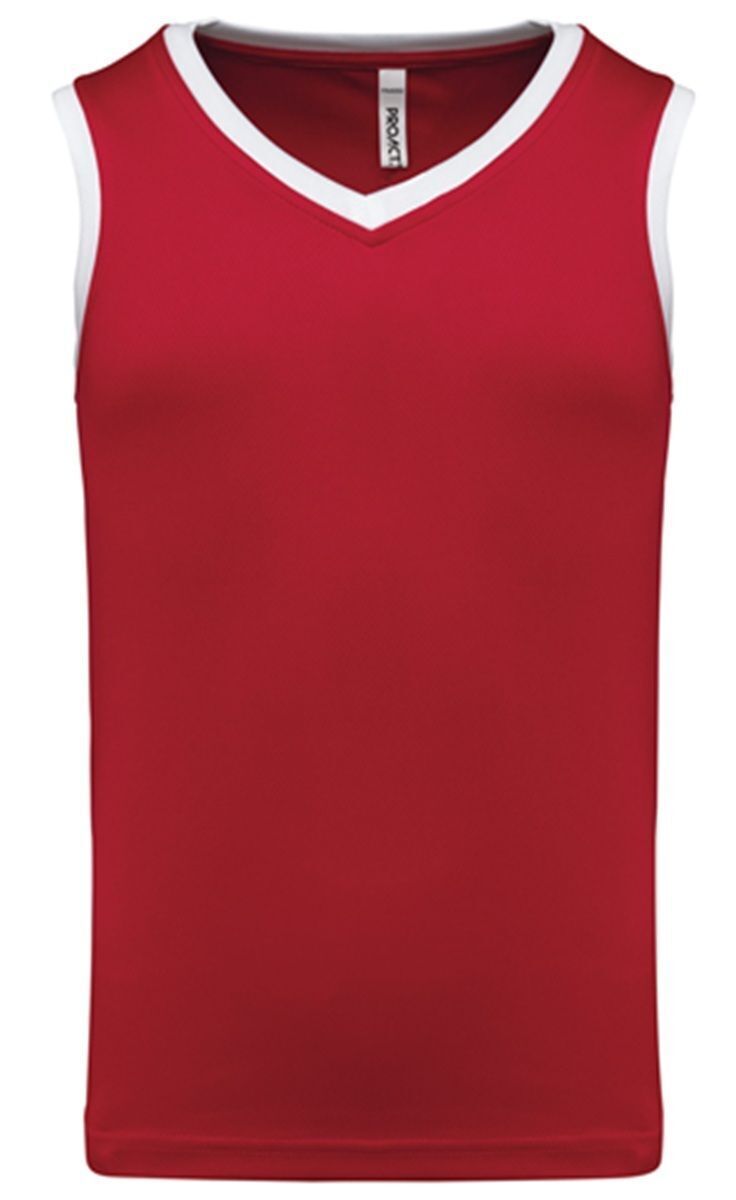 Maillot de basket - Enfant - PA4052 - rouge et blanc