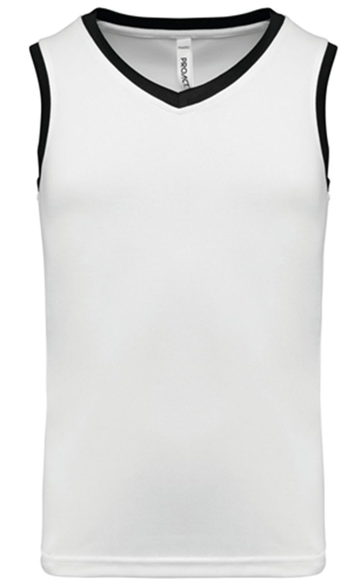 Maillot de basket - Enfant - PA4052 - blanc et noir