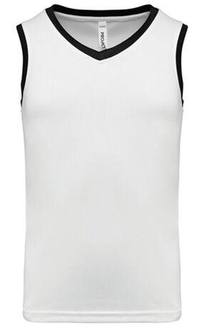Maillot de basket - Enfant - PA4052 - blanc et noir