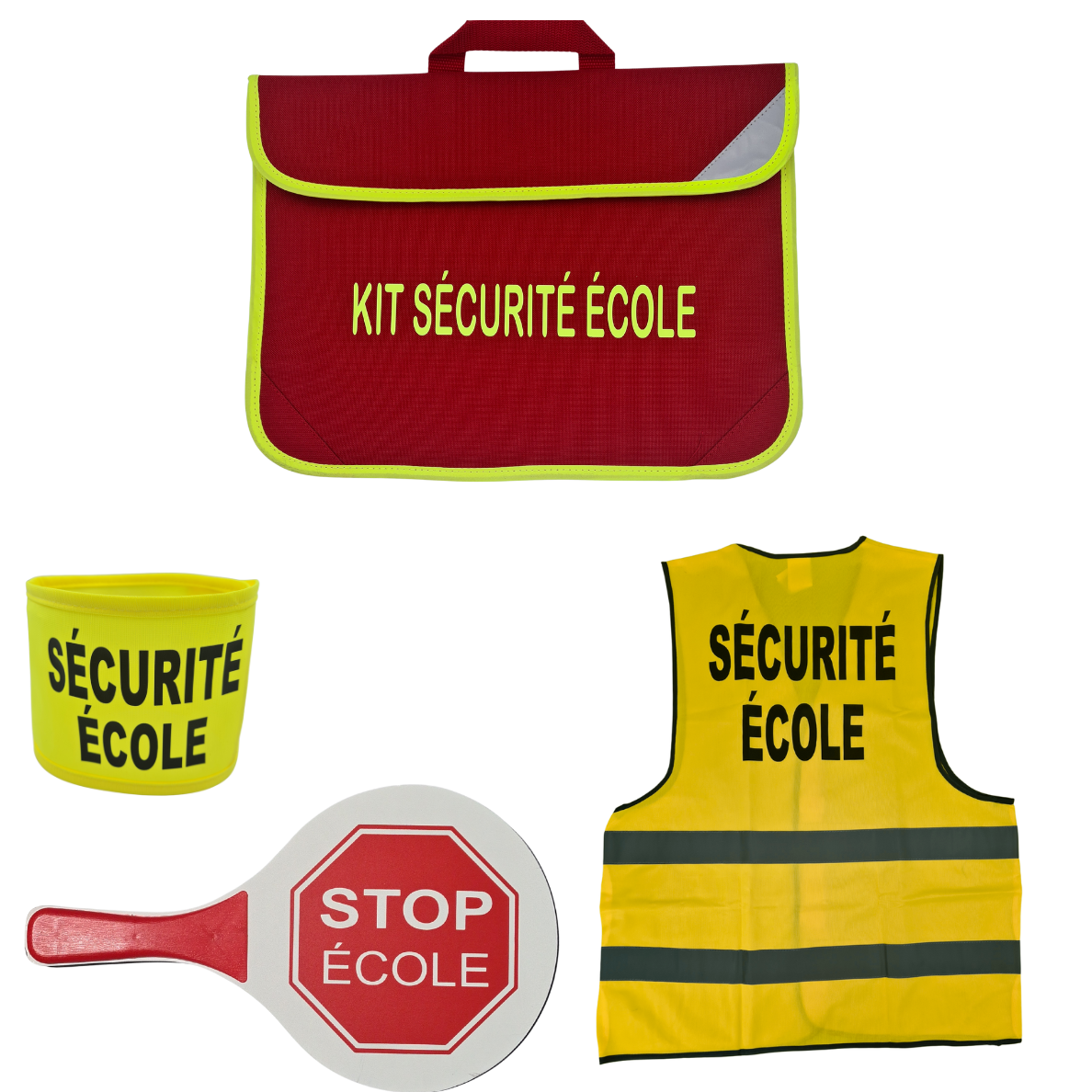 Kit complet - sécurité école - raquette - gilet - brassard - sacoche
