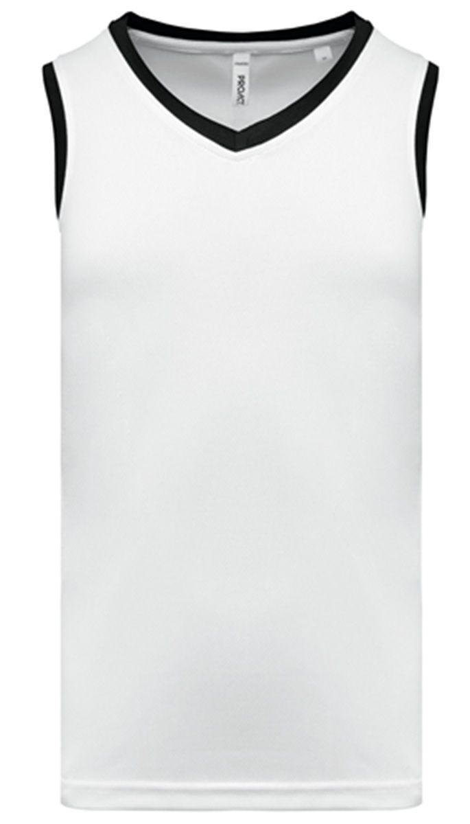 Maillot de basket - Homme - PA4050 - blanc et noir