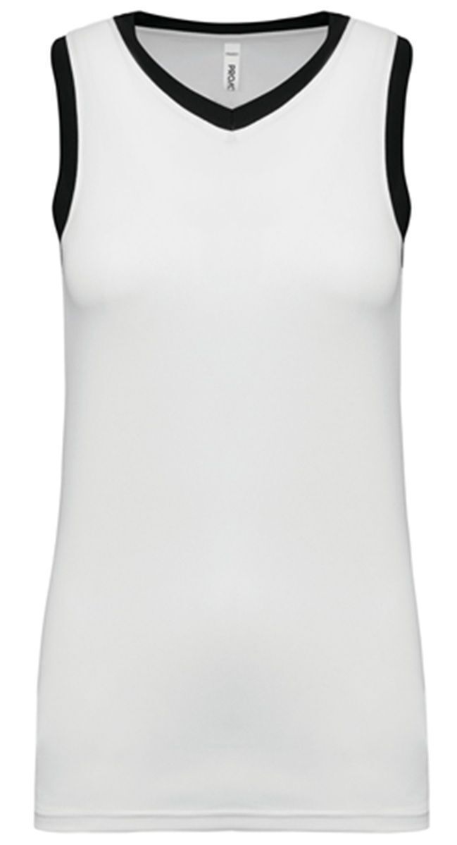 Maillot de basket - femme - PA4051 - blanc et noir