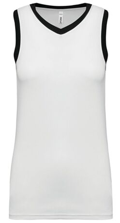 Maillot de basket - femme - PA4051 - blanc et noir