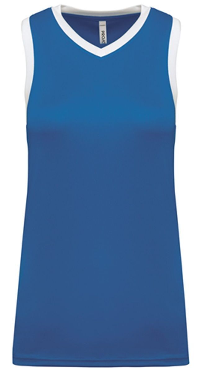 Maillot de basket - femme - PA4051 - bleu roi et blanc