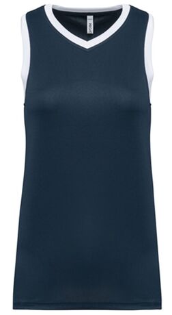 Maillot de basket - femme - PA4051 - bleu marine et blanc