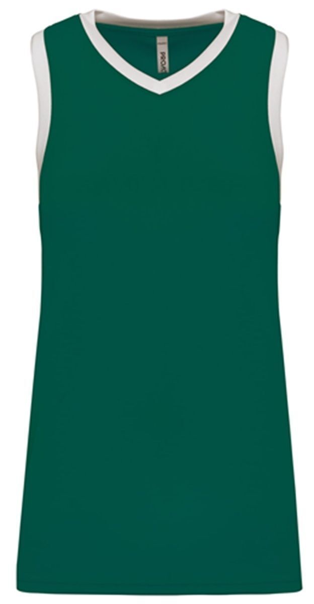 Maillot de basket - Femme - PA4051 - vert foncé et blanc