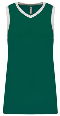 Maillot de basket - Femme - PA4051 - vert foncé et blanc