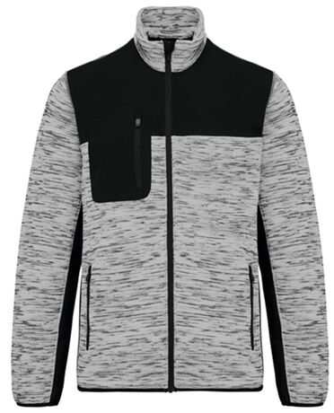 Veste recylée en polytricot - WK9108 - gris clair chiné et noir