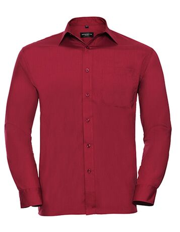 Chemise poplin manches longues repassage facile - Homme - RU934M - rouge