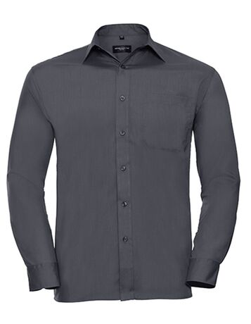 Chemise poplin manches longues repassage facile - Homme - RU934M - gris foncé
