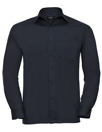 Chemise poplin manches longues repassage facile - Homme - RU934M - bleu marine