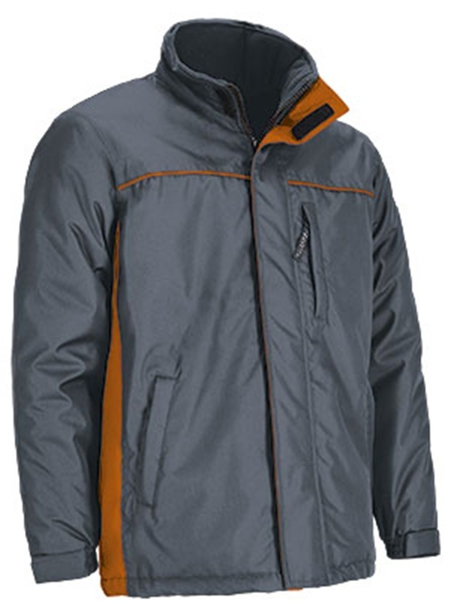 Parka de travail imperméable - Homme - REF THUNDER - gris ciment et orange