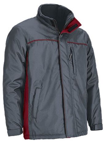 Parka de travail imperméable - Homme - REF THUNDER - gris ciment et rouge