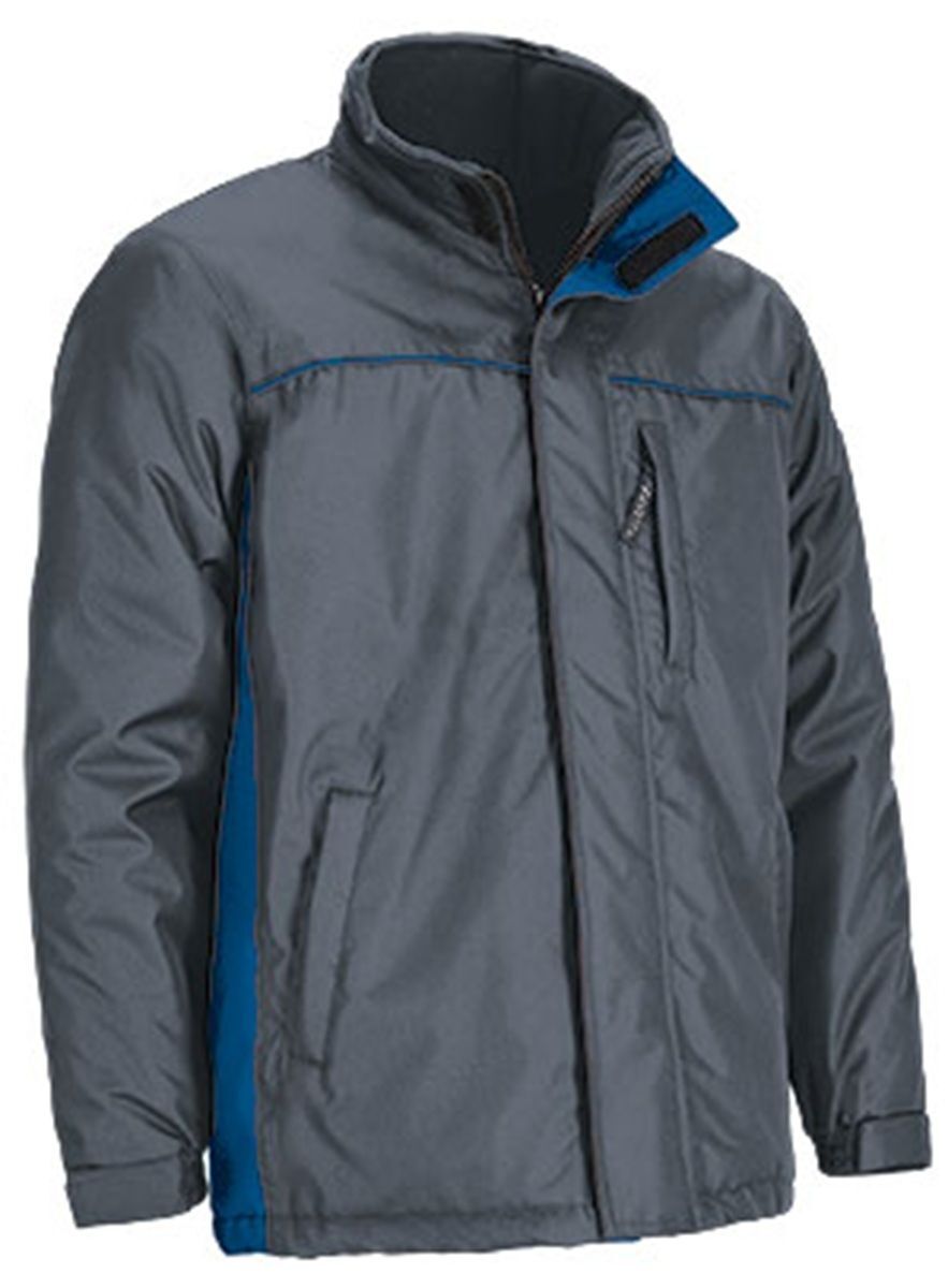 Parka de travail imperméable - Homme - REF THUNDER - gris ciment et bleu roi